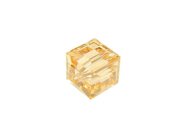 Wholesale Genuine Swarovski 5601 6mm Light Peach Cube Beads, Choose Package Size - BeadPrism