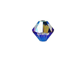 Swarovski Crystal, #5328 Bicone Beads 8mm, Tanzanite AB 2X, Wholesale Packs - BeadPrism