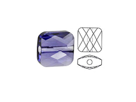 Swarovski 5053 Mini Square Beads, 8mm, Tanzanite | 12 Pack - BeadPrism