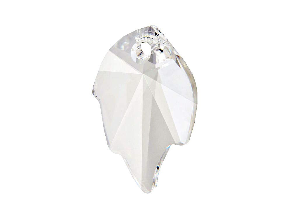 Swarovski Crystal, 2 Pieces, #6735 Leaf Pendant 26mm, Crystal, Wholesale - BeadPrism
