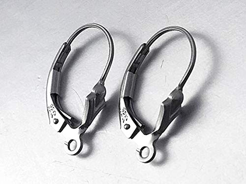 Sterling Silver Anti Tarnish Coating Fleur De Lis Leverback Earring With Ring, Choose Package Size - BeadPrism