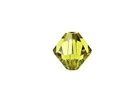 Swarovski Crystal, #5328 Bicone Beads 4mm, LIME, Wholesale Packs - BeadPrism