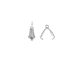 5 pcs Sterling Silver 10mm Fancy Pinch Bail - BeadPrism