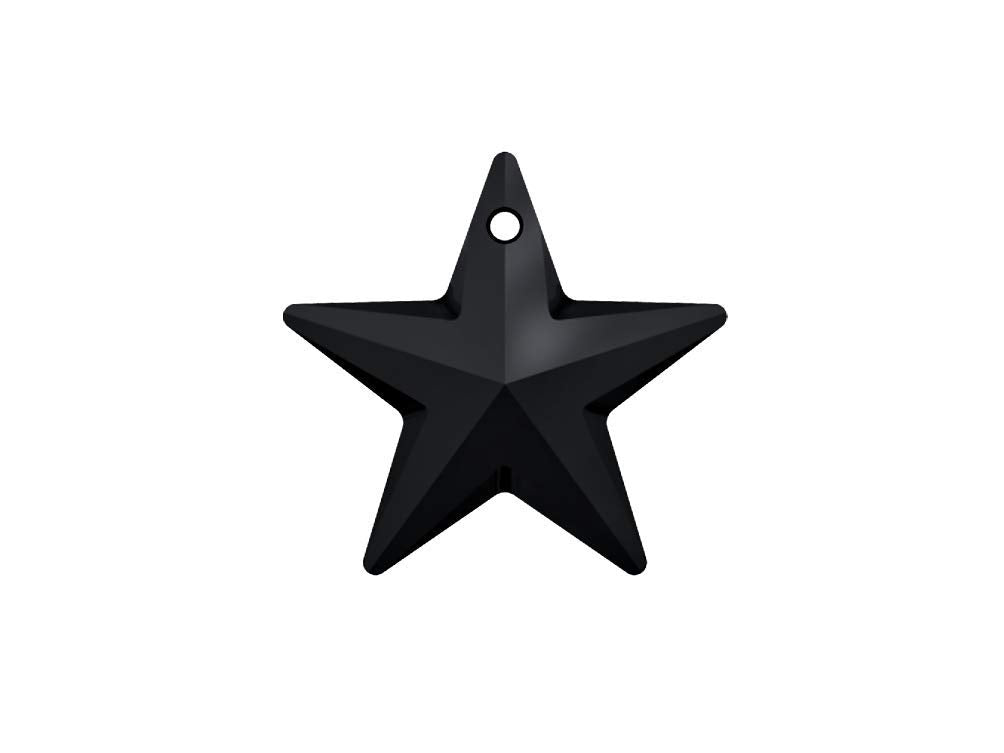 Swarovski Crystal, #6714 Star Pendant 28mm, JET, Wholesale