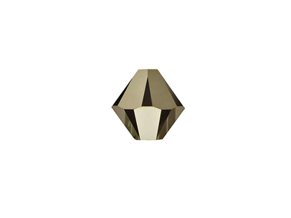 Swarovski Crystal, #5328 Bicone Beads 4mm, Crystal Metallic Light Gold 2X, Wholesale Packs - BeadPrism