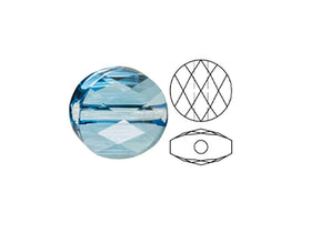 Swarovski 5052 Mini Round Beads, 8mm, Aquamarine | 12 Pack - BeadPrism