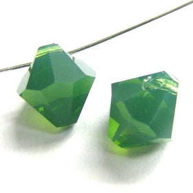 Swarovski Crystal, #6328 Top Drilled Bicone Beads 8mm, Palace Green Opal, Wholesale Packs - BeadPrism