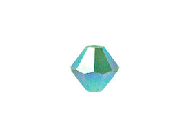 Swarovski Crystal, #5328 Bicone Beads 4mm, Turquoise AB 2X, Wholesale Packs - BeadPrism