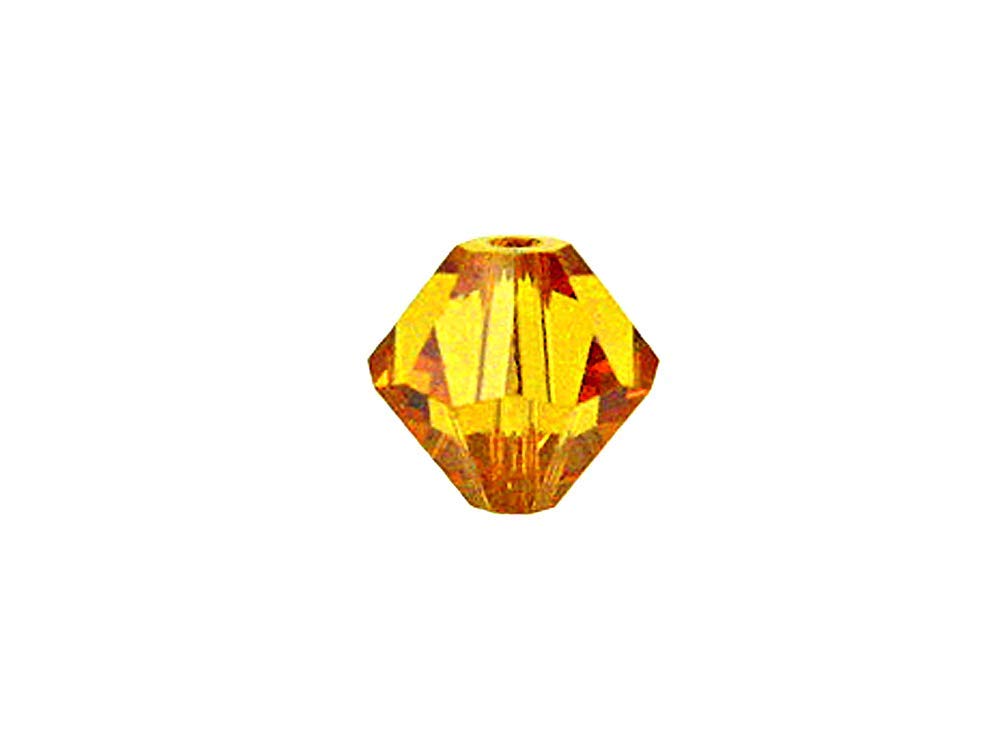 Swarovski Crystal, #5328 Bicone Beads 5mm, Topaz, Wholesale Packs - BeadPrism