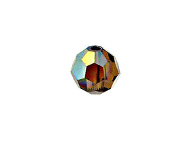 Swarovski 5000 Round Crystal Faceted Beads Smoked Topaz AB | 10mm | Small & Wholesale Packs - BeadPrism