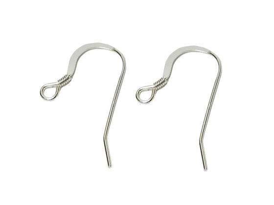 Earring Findings, Hook with Ball & Coil 18mm Long 23 Gauge, Silver Plated  (20 Pieces) — Beadaholique
