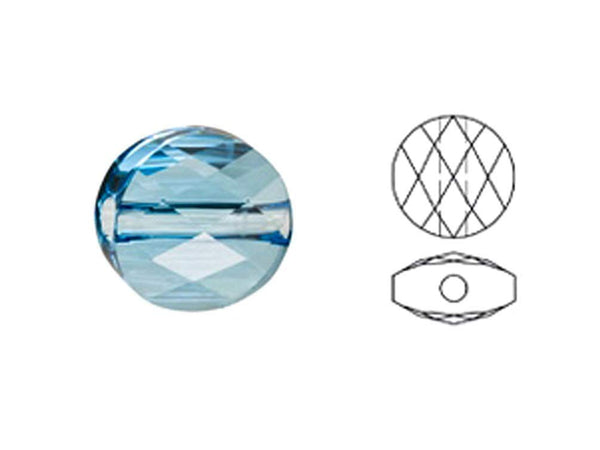 Swarovski 5052 Mini Round Beads, 6mm, Aquamarine | 24 Pack - BeadPrism