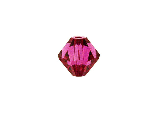 Swarovski Crystal, #5328 Bicone Beads 3mm, Fuchsia, Wholesale Packs - BeadPrism
