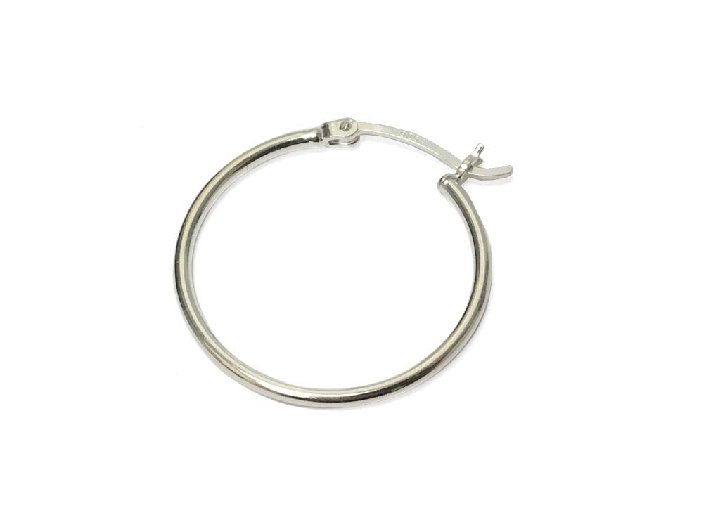 Wholesale Sterling Silver Hoops with Clutch 25mm, Choose Package Size - BeadPrism