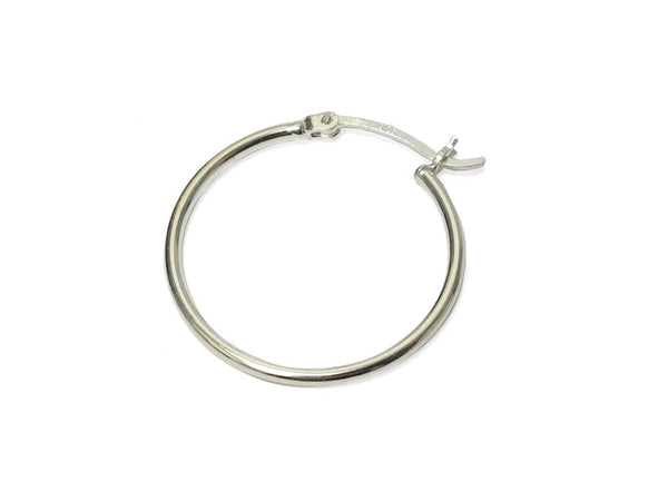 Wholesale Sterling Silver Hoops with Clutch 30mm, Choose Package Size - BeadPrism