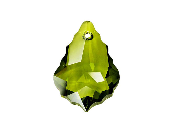Swarovski Crystal, #6090 Baroque Pendant 16mm, Olivine, Wholesale Packs - BeadPrism
