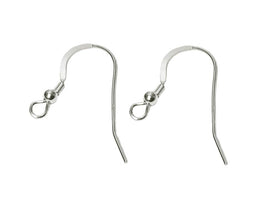 Sterling Silver 22 GA French Hook Earwire With Coil and 2.5mm Ball Accent, Choose Package Size - BeadPrism