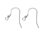 Sterling Silver 22 GA French Hook Earwire With Coil and 2.5mm Ball Accent, Choose Package Size