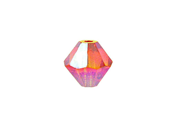 Swarovski Crystal, #5328 Bicone Beads 4mm, Fire Opal AB 2X, Wholesale Packs - BeadPrism