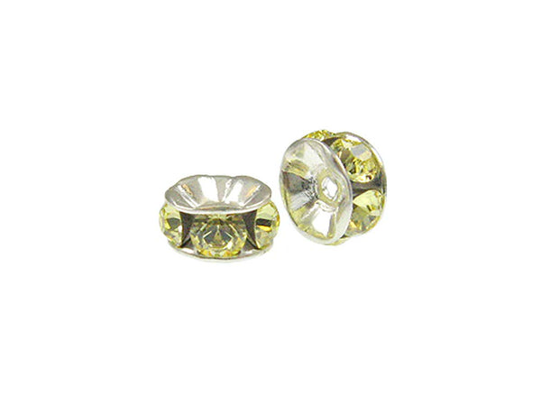 Wholesale Genuine Swarovski Rhinestone Rondelles - Silver Plated - 5mm Jonquil - Choose Package Size - BeadPrism