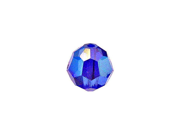 Swarovski 5000 Round Crystal Faceted Beads Sapphire AB | 4mm | Small & Wholesale Packs - BeadPrism