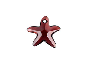 Swarovski Crystal, #6721 Starfish Pendant 20mm, Burgundy, Wholesale Packs - BeadPrism