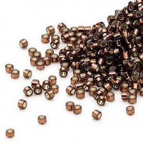 Pack of 50 gram SILVER LINED BROWN  Miyuki Delicas 11/0 Seed Beads Wholesale - BeadPrism