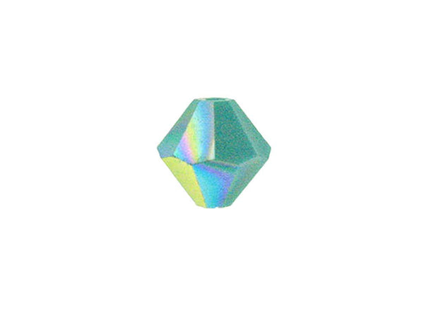 Swarovski Crystal, #5328 Bicone Beads 4mm, Turquoise AB, Wholesale Packs - BeadPrism