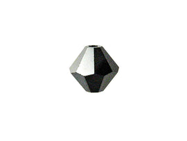 Swarovski Crystal, #5328 Bicone Beads 3mm, JET Hematite, Wholesale Packs - BeadPrism