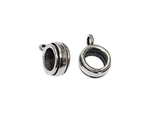 Load image into Gallery viewer, 2 pcs Sterling Silver Band Design Bail 6mm Large Hole Spacer Bead for European Style Bracelet 1 pair - BeadPrism