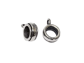 2 pcs Sterling Silver Band Design Bail 6mm Large Hole Spacer Bead for European Style Bracelet 1 pair - BeadPrism