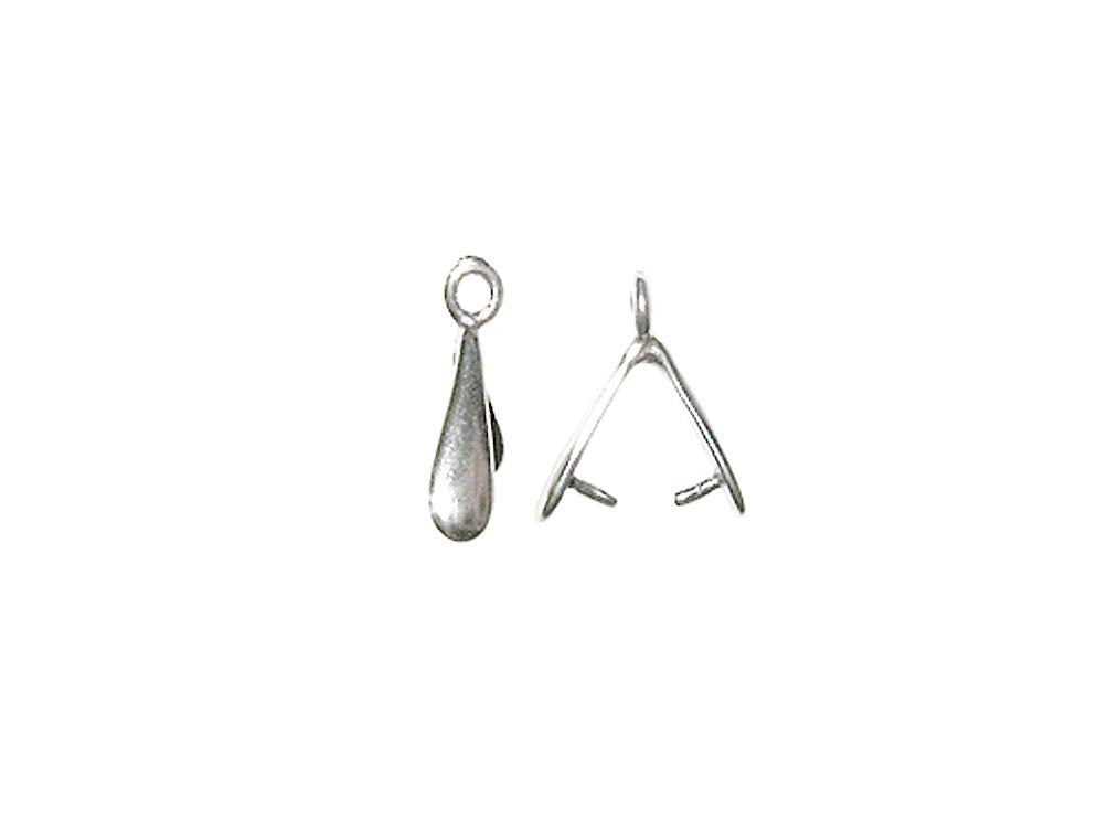 10 pcs Sterling Silver 11.5 x 2.5mm Small Pendant Bail with Peg - BeadPrism