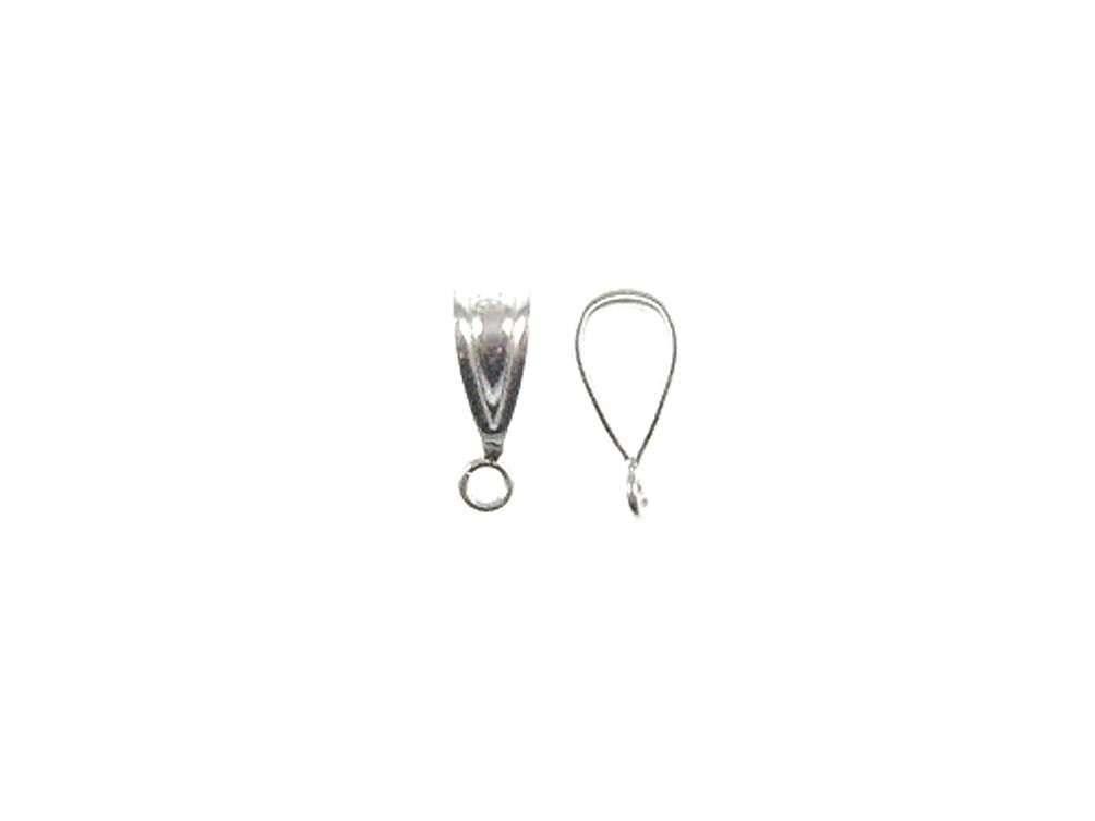 10 pcs Sterling Silver 9x3mm Small Bail with Open Ring - BeadPrism