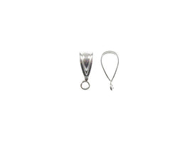 10 pcs Sterling Silver 9x3mm Small Bail with Open Ring - BeadPrism