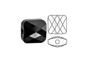 Swarovski 5053 Mini Square Beads, 6mm, JET | 24 Pack - BeadPrism