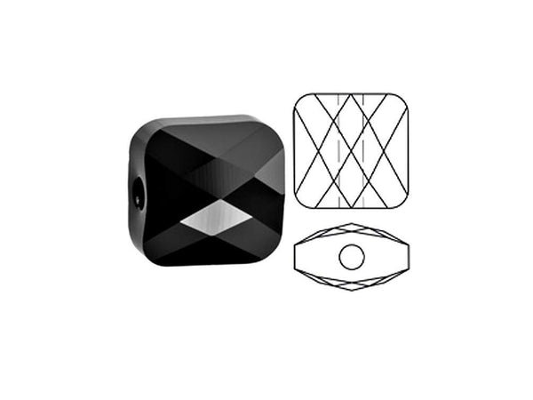 Swarovski 5053 Mini Square Beads, 6mm, JET | 24 Pack - BeadPrism