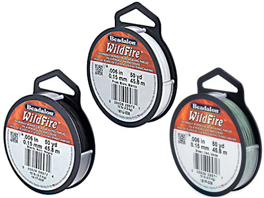 Beadalon Wildfire Braided Beading Thread, Available in Frost, Green, and Black, 10 or 12 LB Test, 50 and 125 Yard Spool