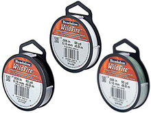Load image into Gallery viewer, Beadalon Wildfire Braided Beading Thread, Available in Frost, Green, and Black, 10 or 12 LB Test, 50 and 125 Yard Spool
