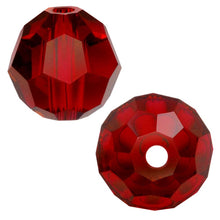 Load image into Gallery viewer, Swarovski 5000 Faceted Round Beads SCARLET 8mm, Swarovski Crystal Beads, Small and Wholesale Packs - BeadPrism