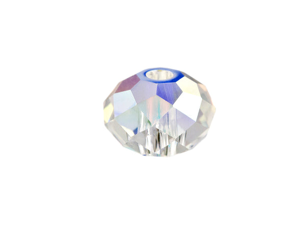 Swarovski 5040 Rondelle Crystal Faceted Beads Crystal AB | 8mm | Small & Wholesale Packs - BeadPrism