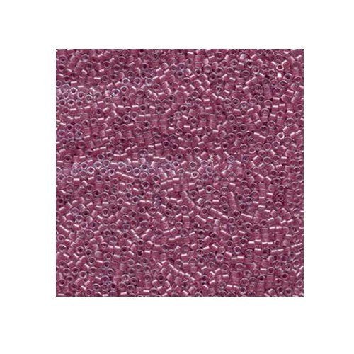 Pack of 50 gram SPARKLING ROSE LINED  Miyuki Delicas 11/0 Seed Beads Wholesale - BeadPrism