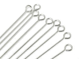 Sterling Silver .925 Eyepin, 1.5 Inch, 24 Gauge, Choose Package Size