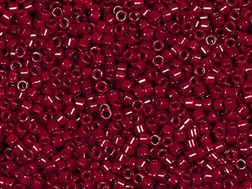 Pack of 50 gram DYED OPAQUE CRANBERY  Miyuki Delicas 11/0 Seed Beads Wholesale - BeadPrism