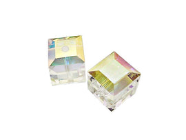 Wholesale Genuine Swarovski 5601 8mm Crystal Moonlight AB Cube Beads, Choose Package Size - BeadPrism