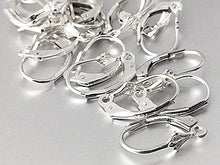 Load image into Gallery viewer, Wholesale Sterling Silver Leverback Earring Findings with Tulip Design, Choose Package Size - BeadPrism