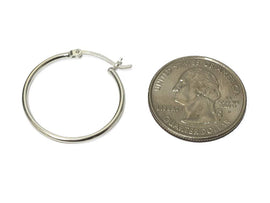 Wholesale Sterling Silver Hoops with Clutch 25mm, Choose Package Size - BeadPrism