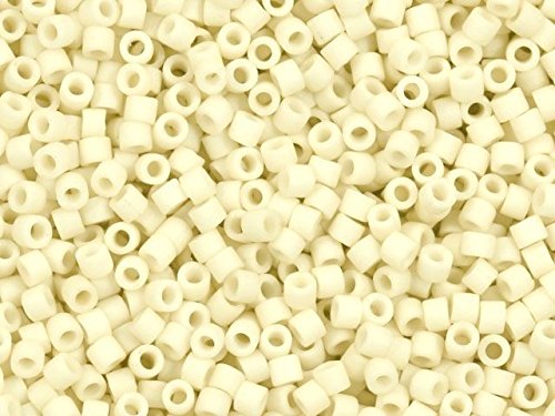 Pack of 50 gram MATTE CREAM - Miyuki Delicas 11/0 Seed Beads Wholesale - BeadPrism