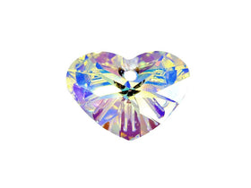 Swarovski Crystal, #6260 Crazy 4 U Heart Beads 27mm, Crystal AB, Wholesale - BeadPrism