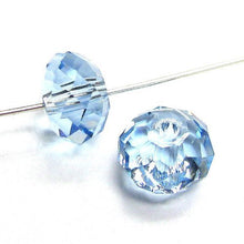 Load image into Gallery viewer, Swarovski 5040 Rondelle Crystal Faceted Beads Aquamarine | 8mm | Small &amp; Wholesale Packs - BeadPrism