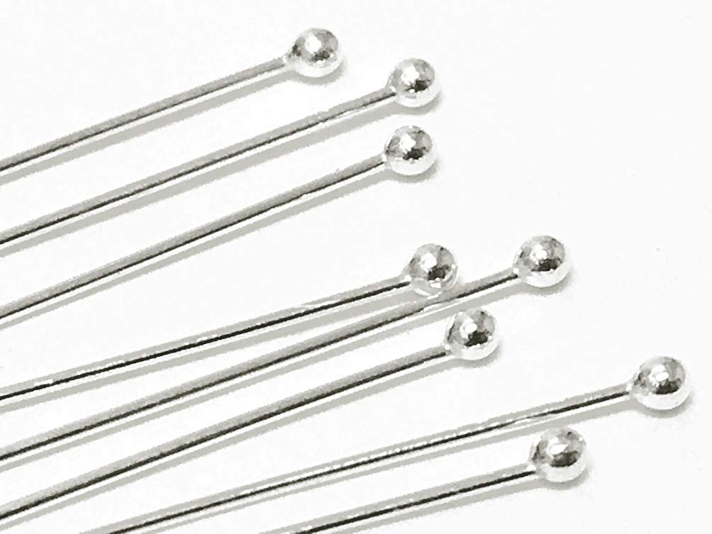 22 Gauge Flat Head Pins Sterling Silver 2 - 25 pcs-F42-22-2